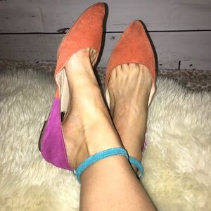 Color Block Pointy Toe Flats